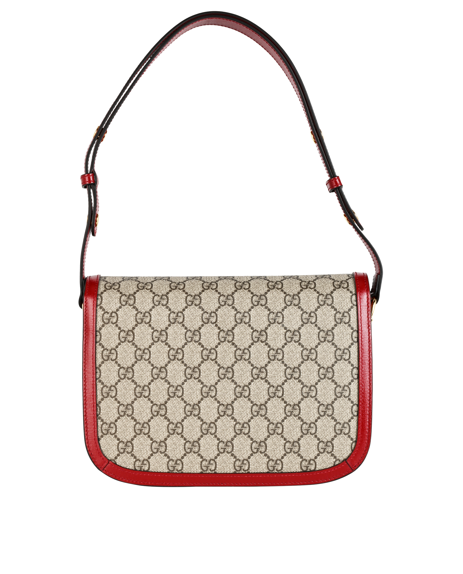 Medium Horsebit 1955, &pound;1,300, Handbags, Beige/Red, Canvas/Leather, Back view